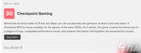 M站仅57分 这款中世纪开放世界RPG新作被批"太粗糙"