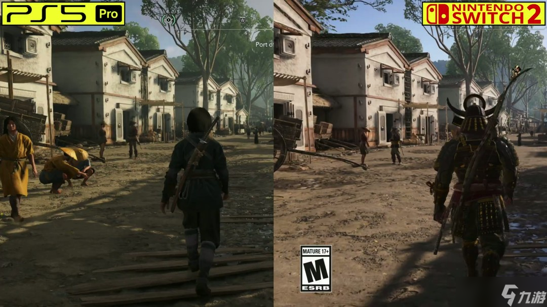 PS5 Pro和Switch 2上《刺客信条：影》的画面表现对比