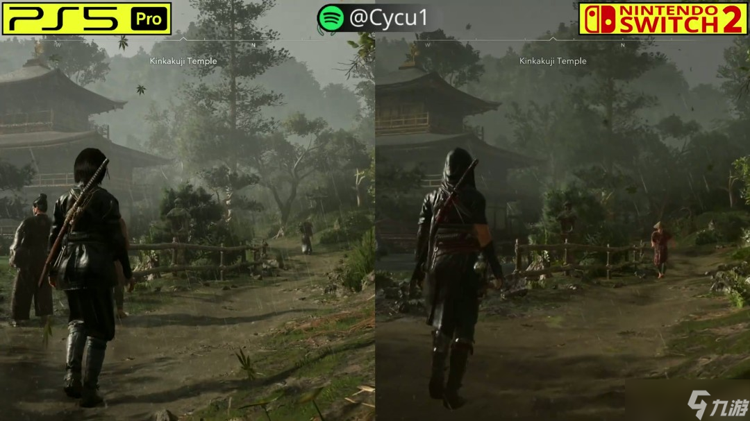 PS5 Pro和Switch 2上《刺客信条：影》的画面表现对比
