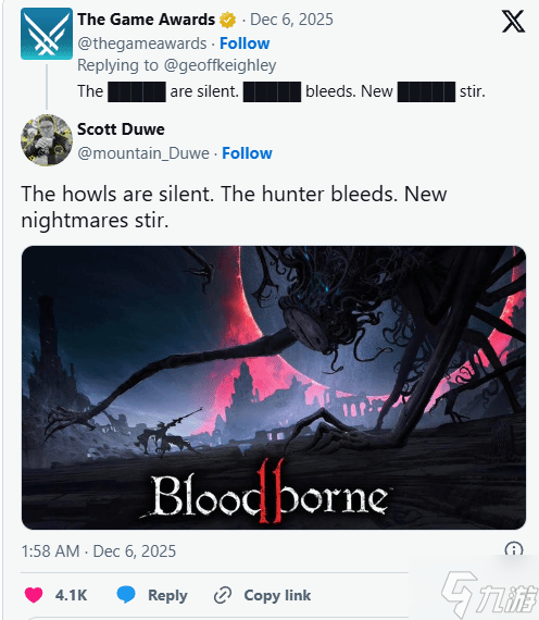 TGA神秘惊喜 外媒称《血源2》大概率无望截图