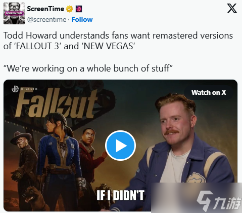 陶德暗示《辐射3》与《新维加斯》重制版开发中！