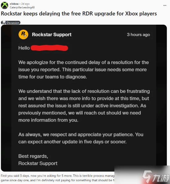 Xbox 360版《荒野大镖客》迟迟无法升级 R星:需要更多时间