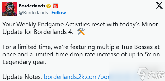 《无主之地4》开启假日夺宝活动!传奇掉率飙升五倍